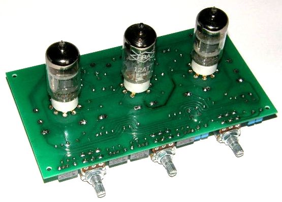 3 Band Preamplifier - Double Bass, Bass, Treble. Dimensions are 162mm x 84mm x 25mm high / 6.4" x 3.3" x 1" high (without tubes) TES